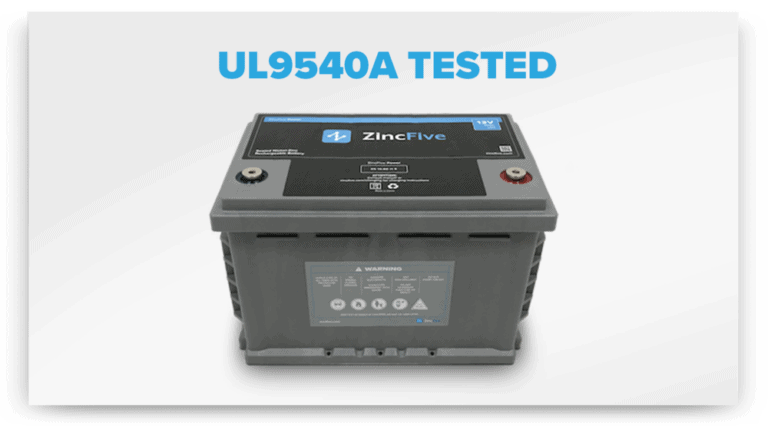 ZincFive nickel-zinc passes UL 9540A Test