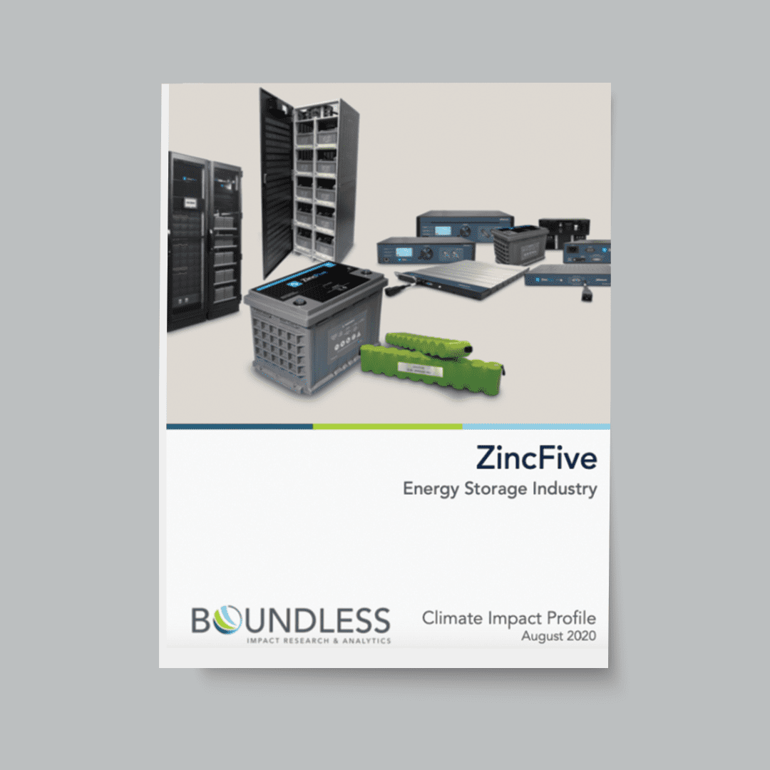 ZincFive paper on NiZn battery climate impact