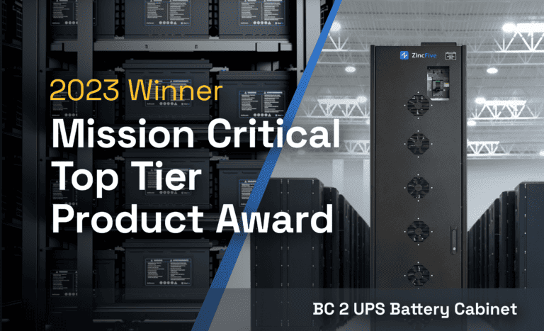 ZinFive wins Mission Critical Top Tier Product Award for BC 2 Battery Cabinet